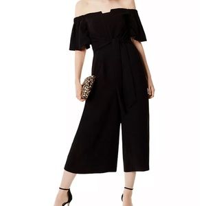 Karen MILLEN Black Off-the-Shoulder Wide-Leg Jumpsuit Size 4
